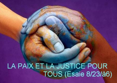 La Paix et la justice  Our tous ... bonjour Bienvenue