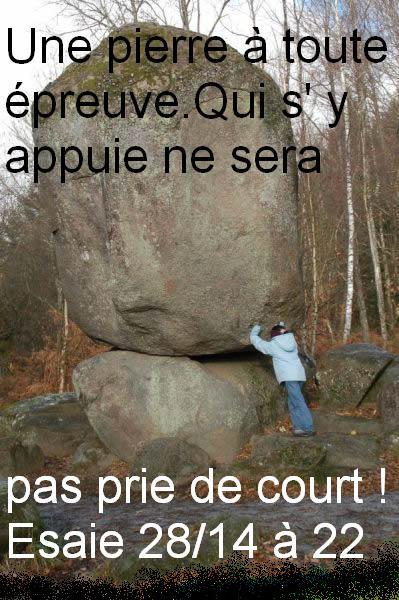 UNe pierre à toute épreuve  bonjour Bienvenue