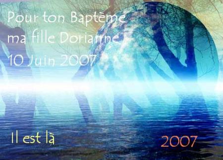 Aujourd'hui  baptème de ma fille  bonjour